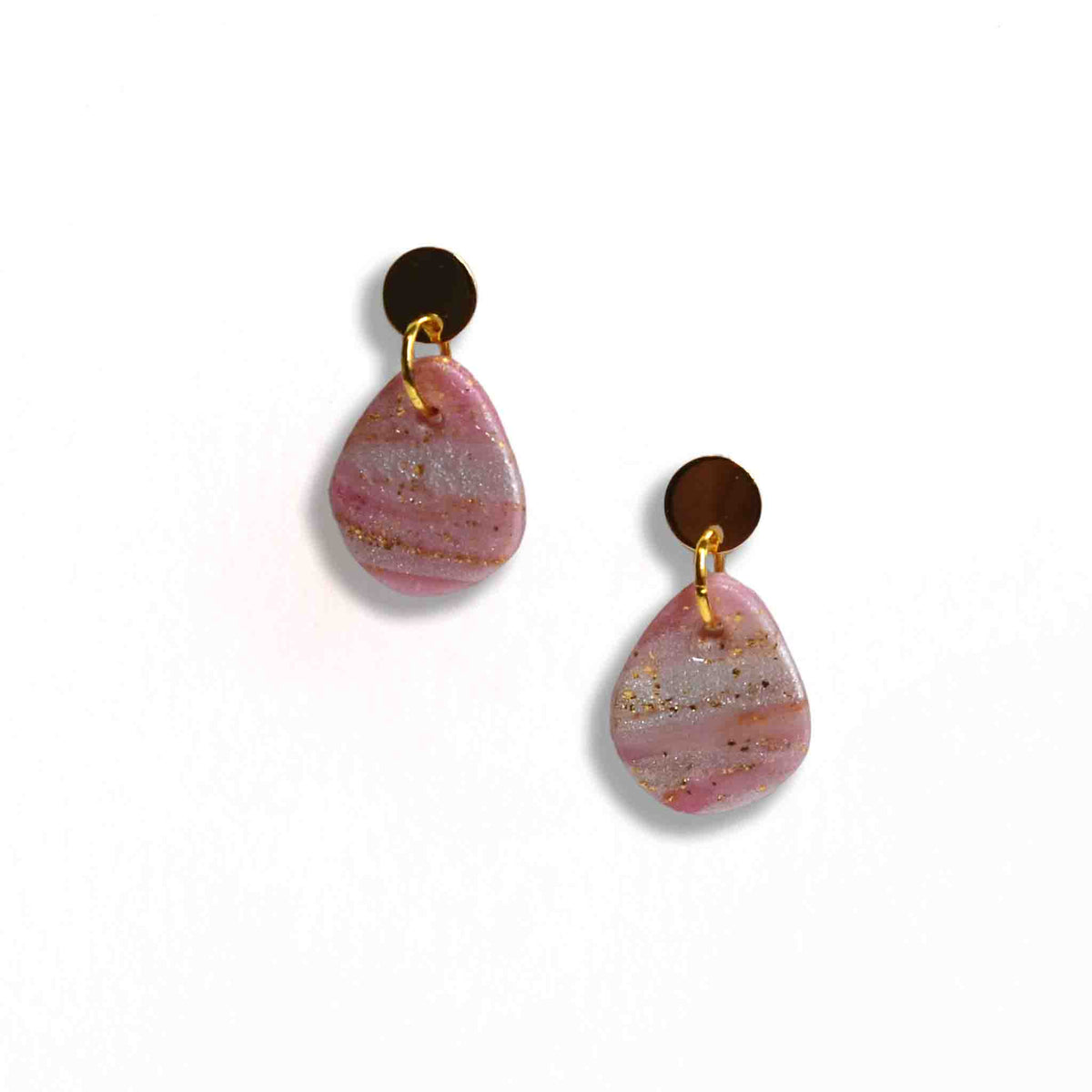 Pretty in pink drop earrings with gold studs