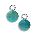 Blue horizon ocean mist circular drop earrings