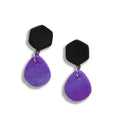 Daydream violet and black drop earrings
