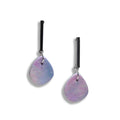 Daydream lilac and blue dangle earrings with stainless steel bar studs