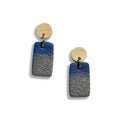 Daydream navy and gold dangle earrings with wooden studs
