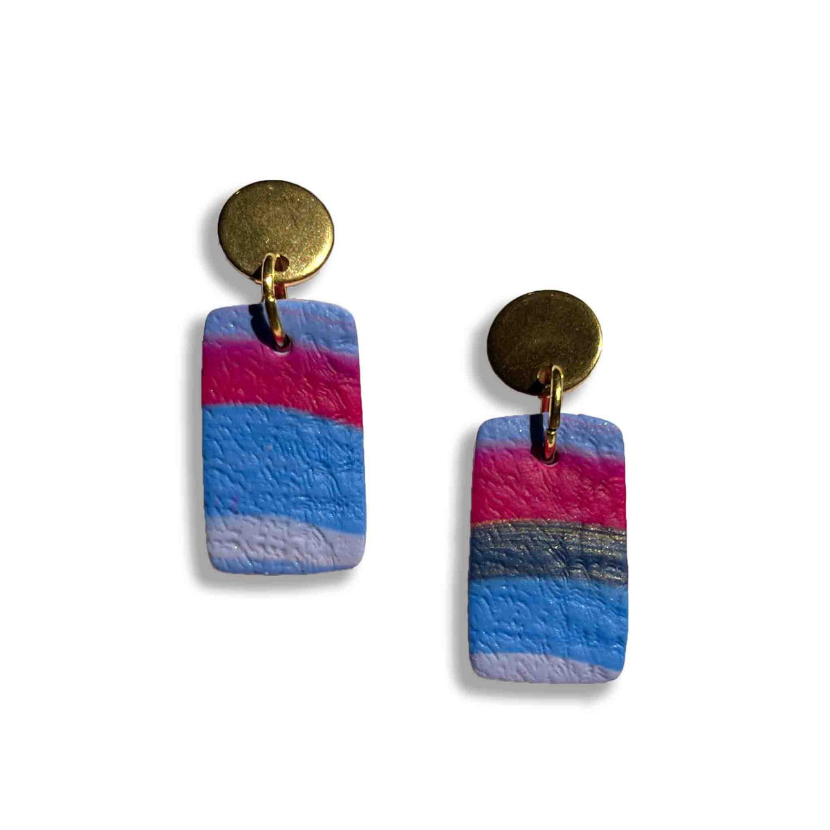 Daydream blue and pink dangle earrings