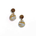 Earth marble effect earrings with wooden studs