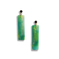 Earth green drop earrings with 18k gold plated studs