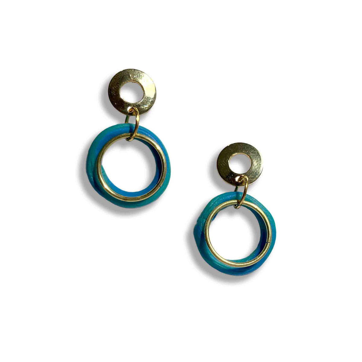 Earth ocean hoop earrings