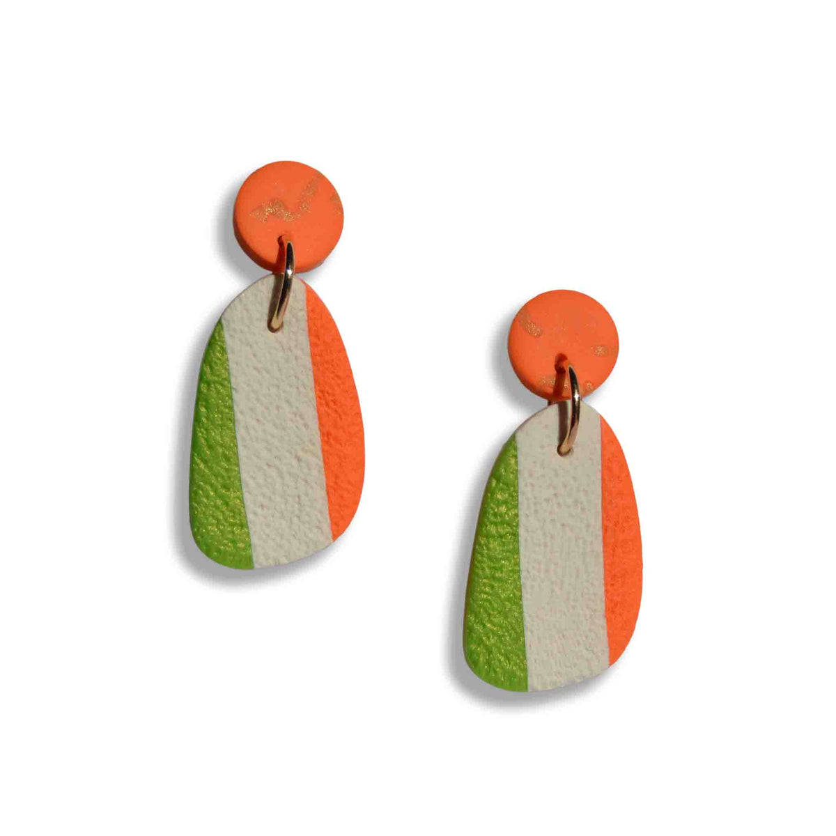 Irish tricolour drop earrings