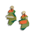 Irish landscape marble earrings