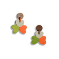 Shamrock earrings with wooden studs