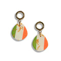 Irish tricolour teardrop earrings with gold accents