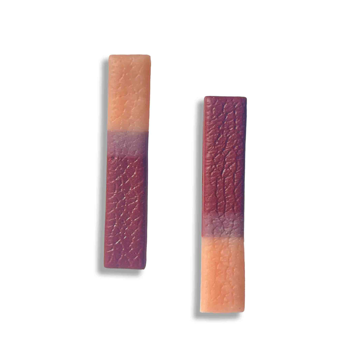 Harvest moon burgundy  and cream bar earrings