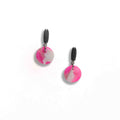 Pretty in pink dangle earrings with stainless steel bar studs