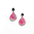 Pretty in pink stainless steel stud drop earrings