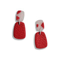 Red and white terrazzo statement earrings