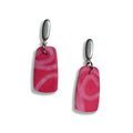 Red marble drop earrings