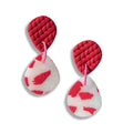 Textured red terrazzo drop earrings