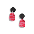 Raspberry ripple drop earrings