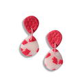 Red terrazzo drop earrings