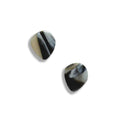 Stud earrings in black and silver