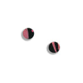 Abstract stud earrings, pink and black