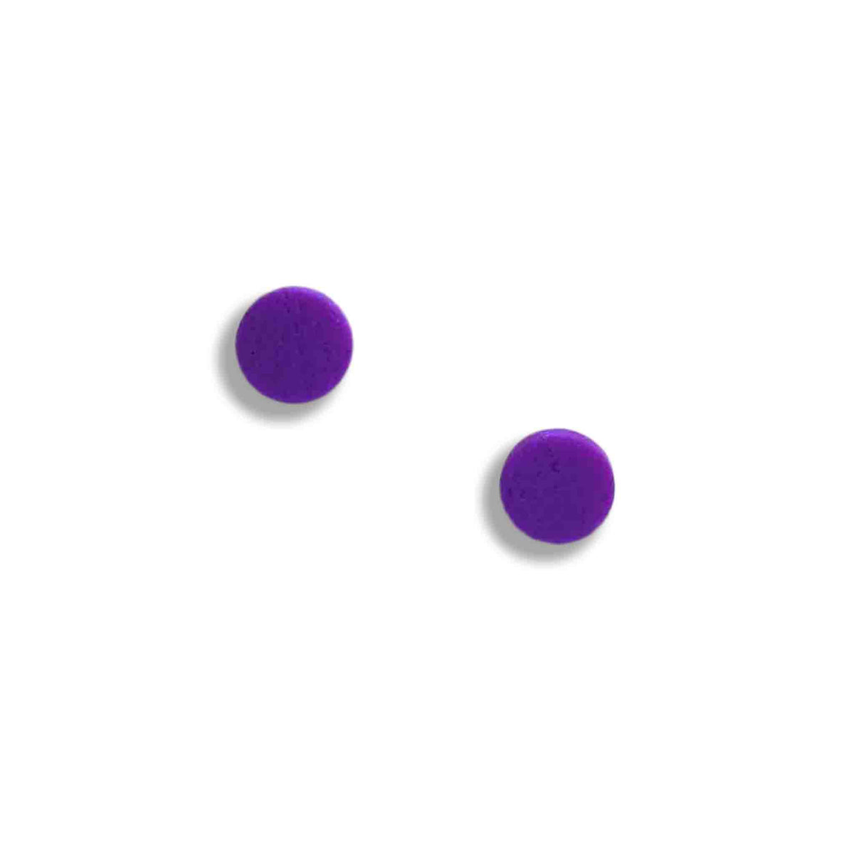Classic purple round stud earrings