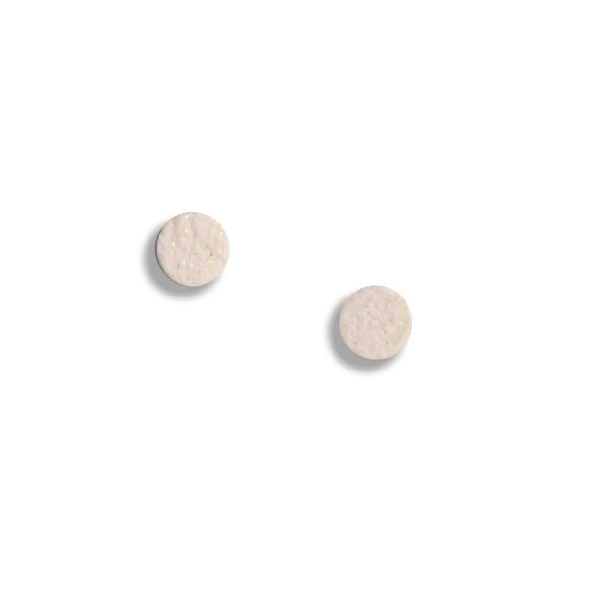 White glitter textured stud earrings