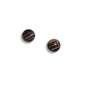 Black, pink and gold stud earrings