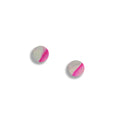 Pink and white marble stud earrings
