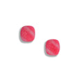 Pink square stud earrings