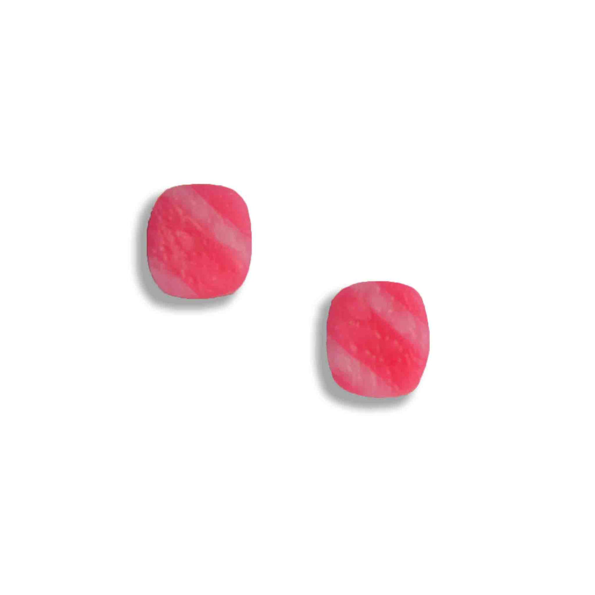 Pink square stud earrings
