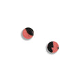 Blush pink and black abstract stud earrings