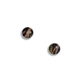 Black pink and gold marble stud earrings