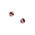 Black and pink stripe stud earrings