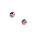 Black and pink abstract stud earrings