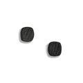 Black textured square studs