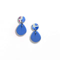 Terrazzo stud dangle earrings with baby blue teardrop