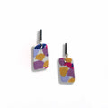Terrazzo multi-colour drop earrings with stainless steel bar studs