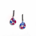 Terrazzo drop earrings with stainless steel bar stud