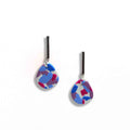 Terrazzo dangle earrings with stainless steel bar stud