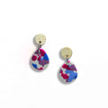 Terrazzo dangle earrings with wooden stud