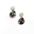 Terrazzo drop earrings with wooden studs