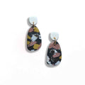 Terrazzo drop earrings with white shimmering studs